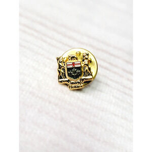 Vintage Ontario Canada Crest - Coat Of Arms Shield - Lapel Hat Pin